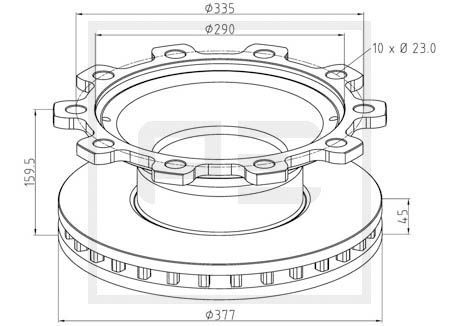 PE AUTOMOTIVE Jarrulevy 046.373-00A